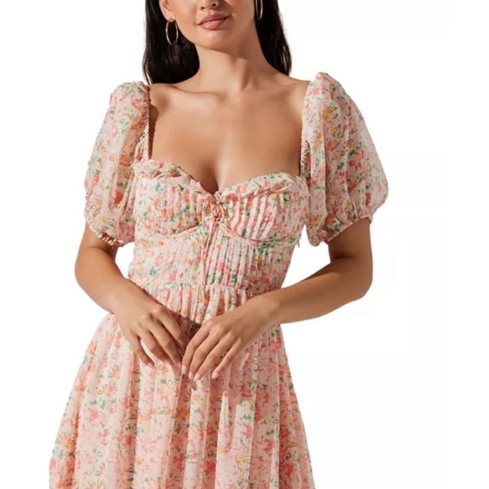 ASTR The Label Puff Sleeve Corset Dress